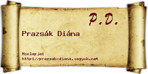 Prazsák Diána névjegykártya